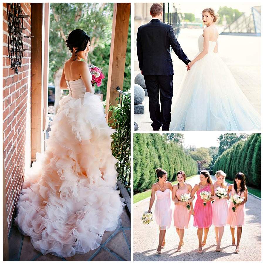 Ombre Wedding Dress Collage