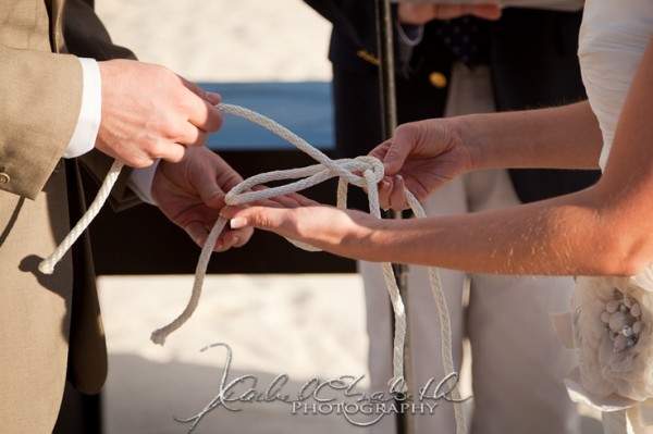 Knot tying French's Point Wedding